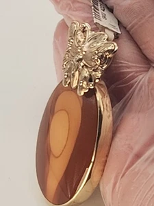 STEPHEN DWECK Vintage 2002 Bronze Imperial Jasper Large Butterfly Pendant W/ Tag - Picture 1 of 20