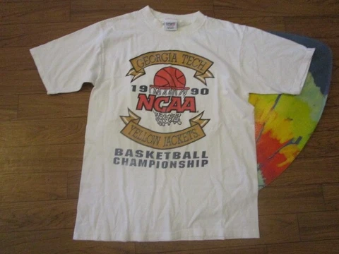 ViNTAGE Georgia Tech T shirt 90 NCAA Champion Single Stitch large men basketball Cover