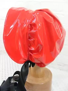 ADULT BABY SISSY BONNET red pvc kinky hat FANCYDRESS abdl bdsm - Picture 1 of 3
