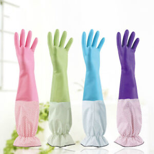 Waterproof Wash Dishes Household Gloves Rubber gloves Kitchen Long Sleeve