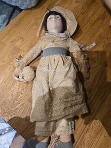 RARE China Porcelain Face/Shoulders Doll Stuffed Body Victorian 18” Tall W/Hair - Picture 1 of 4