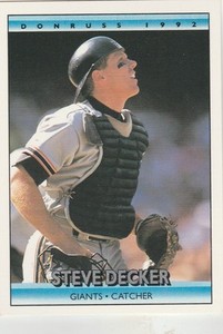 FREE SHIPPING-MINT-1992 Donruss San Francisco Giants Baseball  #389 Steve Decker