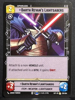 Star Wars Unlimited: Legends Of The Force DARTH REVAN'S LIGHTSABERS Rare 238/264 - Image 1 of 2
