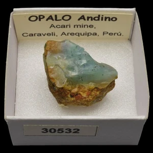 OPALO Andino azul (Acari m., Caraveli, Arequipa, Peru) #30532 /Blue Andean opal - Picture 1 of 1