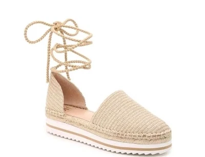 JLO Larenn 金色帆布鞋厚底角斗士凉鞋懒人鞋 8.5 码夏季 — 第 1/4 张图片