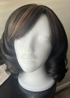 Motown Tress Dark Brown W/Highlights Straight Wig Adjustable - Image 1 of 4