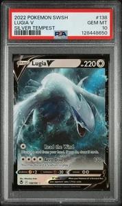 Lugia V #138/195 Pokémon TCG 2022 Ultra Rare Silver Tempest GEM MT PSA 10 - Picture 1 of 2