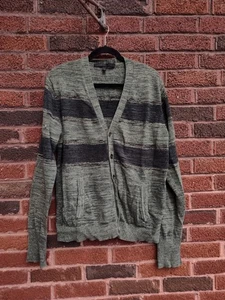 Standard Cloth Damen XL grün schwarz gestreift Strick Cardigan Academia Erdtöne - Bild 1 von 7