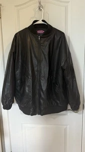 edikted Oversized Leather Bomber Jacket - Picture 1 of 4