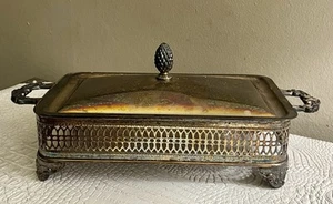 Antik Sheffield Barock Silber Teller Fuß bedeckt Kasserolle Serviertablett - Bild 1 von 4