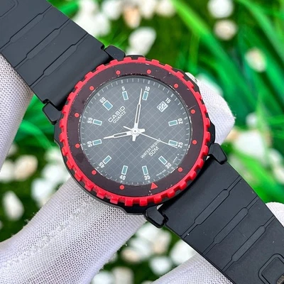 Reloj de cuarzo vintage Casio Diver esfera a cuadros 50M Japón para hombre MQW-41 Mod. 313 Foto 1 de 4