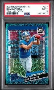 2023 Optic Sam Laporta Rookie Teal Velocity PSA 9 - Picture 1 of 2