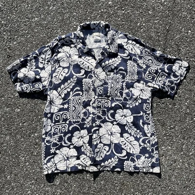 Vintage Mens Large Quicksilver Hawaiian Short Sleeve Short Palm Floral L Surf - Image 1 of 4