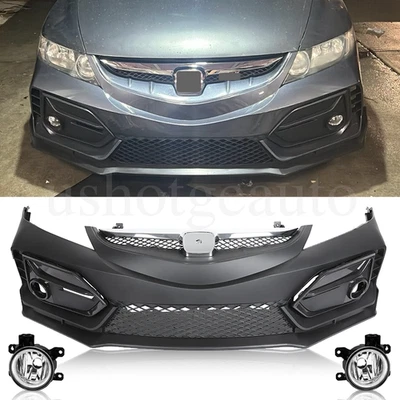 For 2006-2011 Honda Civic Sedan 8th Gen Type R Style Front Bumper Cover Kit Foto 1 de 4