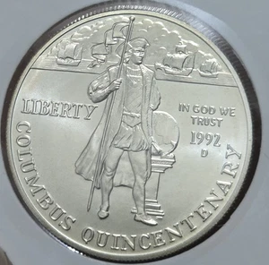 1992 D Columbus Quincentenary Commemorative Proof Silver Dollar Uncirculated - Picture 1 of 2