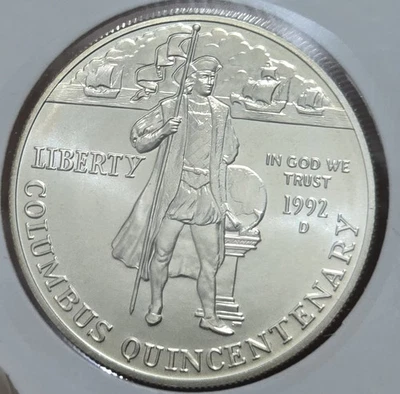 1992 D Columbus Quincentenary Commemorative Proof Silver Dollar Uncirculated - Image 1 of 2