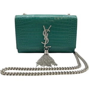 Auténtico Bolso de Hombro YVES SAINT LAURENT Kate Borla Cadena Cuero Verde #36636753 - Imagen 1 de 18