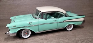 Ertl 1957 Chevrolet Bel Air Coupe Die Cast Green White 1/18 Scale - Picture 1 of 10