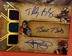 2014 TOPPS TRIPLE THREADS BRIDGEWATER/BORTLES/MANZIEL SSP/9 AUTO #TTART-1 Card - Picture 1 of 3