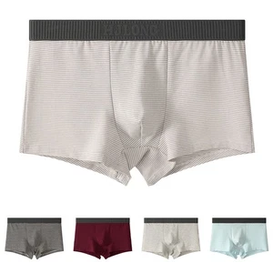 Comfortable Cotton Men Boxers Breathable Underpants Pouch Stripe Pattern - Picture 1 of 15