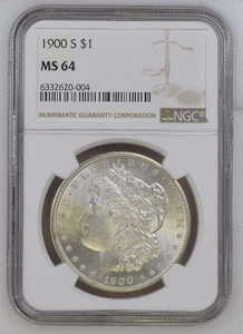 1900 S Morgan dollaro d'argento NGC MS-64 - Foto 1 di 2