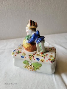 Antique Victorian Porcelain Fairing/Trinket Dresser Box 3.5" X 2" X 3.75" - Picture 1 of 7