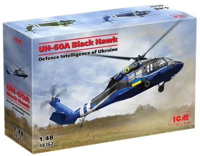 Uh-60a Black Hawk Helicopter, Defence Intelligence Of Ukraine 1:48 Model Kit ICM - Immagine 1 di 4
