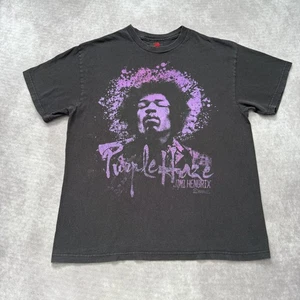 Vintage Jimi Hendrix Purple Haze Shirt Mens L Black Zion Music Tee Rock - Picture 1 of 12
