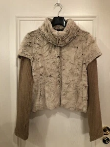💖ZARA TRF Pullover Strickjacke🧶Kunstfell Jacke Fake Fur sehr weich Gr. L 💫 - Bild 1 von 6