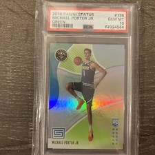 2018-19 Panini Status Michael Porter Jr Green Rookie RC #136 PSA 10 🔥