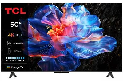 Smart TV 50" 4K UHD LED Google TV Dolby Audio HDR10+ Classe E Nero 50P69K TCL - Immagine 1 di 4