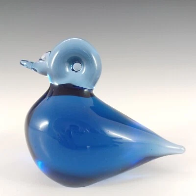 MARKED Wedgwood Sapphire Blue Glass Duckling RSW425 - Image 1 of 4