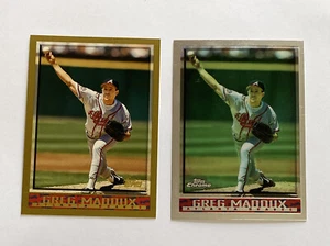 1998 Topps Chrome & Base Greg Maddux Baseball Card Lot #296 Atlanta Braves HOF - Picture 1 of 2