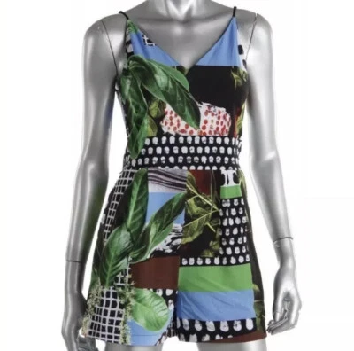 Mameluco Clover Canyon Multi Estampado Bolsillo Punto Palma Sin Mangas Cuello en V Talla: S Foto 1 de 3