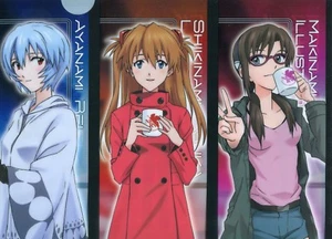 Carpeta de archivos transparente Neon Genesis Evangelion EVA película de anime Ayanami Rei Asuka Mari - Imagen 1 de 2