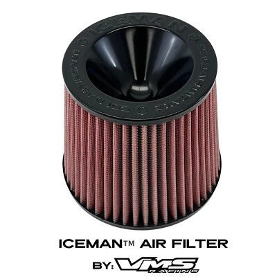 ICEMAN VMS RACING 3" ROJO TOMA DE AIRE ALTO FLUJO PARA HONDA CIVIC CRX DEL SOL Foto 1 de 4