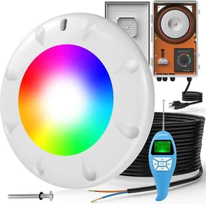 LyLmLe Pool Light for Inground Pools 35W 12V RGBW LED Multicolor 10" 100 ft cord - Picture 1 of 9
