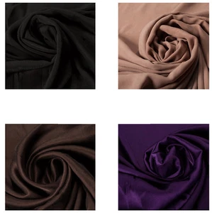 100% Seda Calidad Crepe Tela Vestido Material Tapicería Lisa Moda Artesanía - Imagen 1 de 13