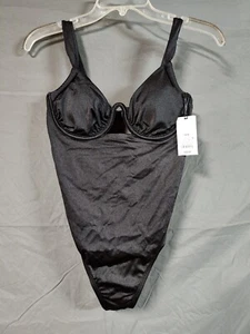 Shade & Shore High Leg Extra Cheeky Schwarz Einteiler Badeanzug Bügel Neu mit Etikett - Bild 1 von 2