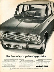 Moskvich 1500 VME 603M mit Preisen Satra Motors Yorkshire Werbung Clearasil A - Bild 1 von 2