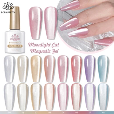 BORN PRETTY 10ml Moonlight Cat Magnetic Gel Nail Polish Soak Off UV LED Nail Gel
