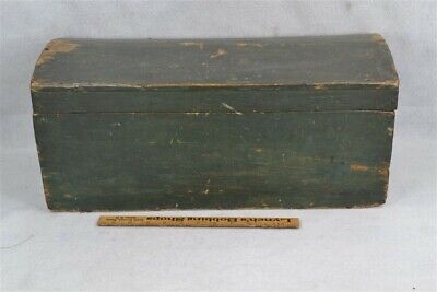 Early Box Document Old Green Paint Early Dome Top 21x9x9.5  19th C Original  • 450.54$