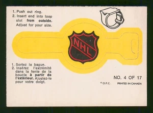 NHL LOGO 1973-74 O-PEE-CHEE ANILLOS 73-74 #4 COMO NUEVO+ 97236 - Imagen 1 de 2