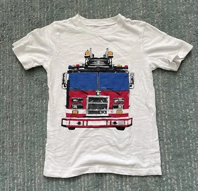 Carter's Boys White Tee With Firetruck Size 6  - Image 1 of 4