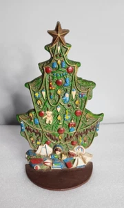 Vintage Cast Iron Christmas Tree Doorstop 11" - Picture 1 of 5