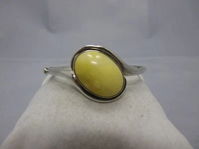 Bernstein Armreif Silber 925 punziert Butterscotch Amber #a7 - Bild 1 von 4