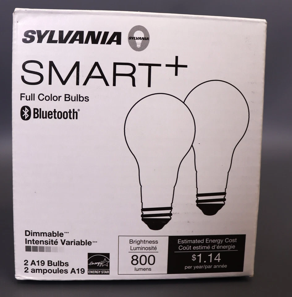 SYLVANIA SMART+ WiFi Full Color Dimmable A19 LEDLight 9.5W 2 Ok Bluet PACK OF 2 - Image 1 of 3