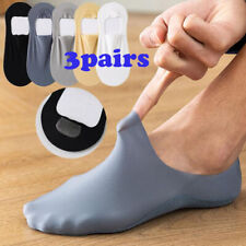 3 Pair Casual Socks Men Invisible Low Cut Sock Silicone Non-slip Cotton Bottom