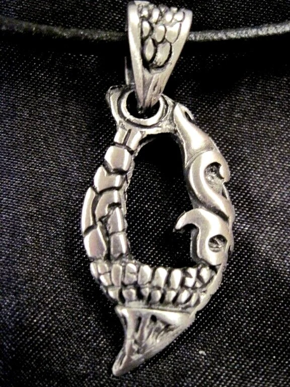 COLLAR CORDÓN AJUSTABLE COLGANTE PELTRE FORMA DIENTE DECO TRIBAL MAORÍ Foto 1 de 1