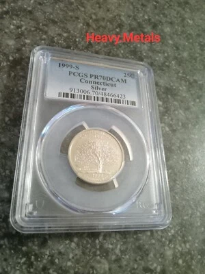 1999-S CONNECTICUT Silver Proof Quarter PR70 PCGS w/light tarnish LOW PRICE!! - Image 1 of 4